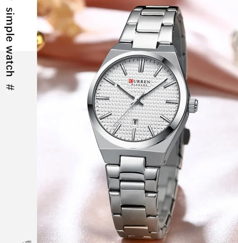 CURREN Original Brand Stainless Steel Band Wrist Watch For Couples With Brand (Box & Bag)