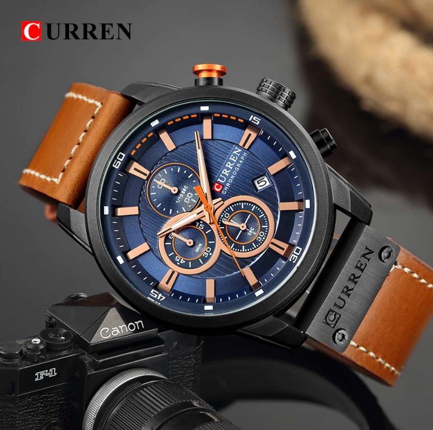 CURREN Original Brand Leather Straps Wrist Watch For Men With Brand (Box & Bag)-8291