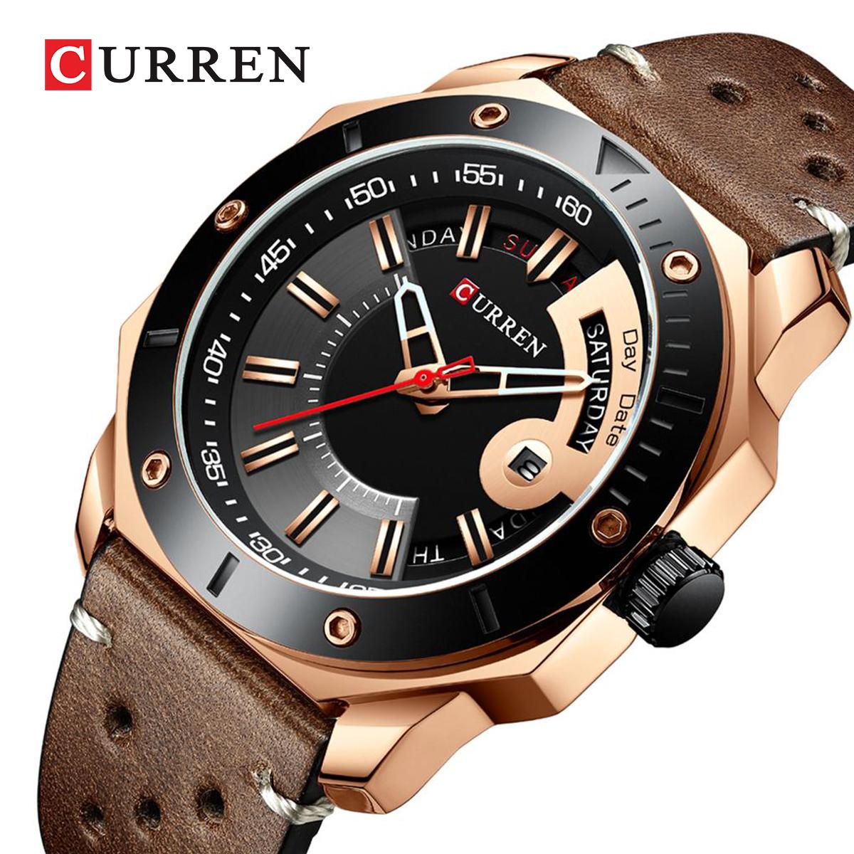 CURREN Original Brand Leather Straps Wrist Watch For Men With Brand (Box & Bag)-8344