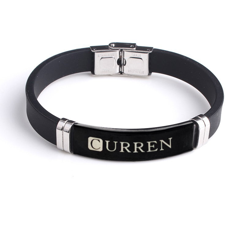 CURREN Original Brand Black Rubber Straps Band Wrist For Men & Women With Brand (Box & Bag)