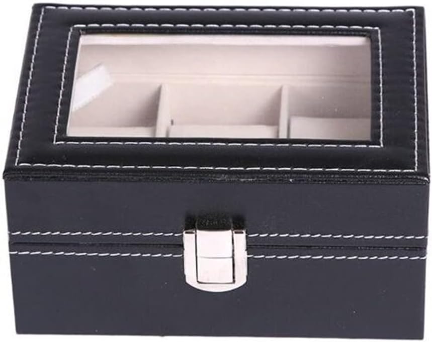 CURREN Original Brand Black PU Leather Display Collection Storage 3 Grids Watch Organizer Box