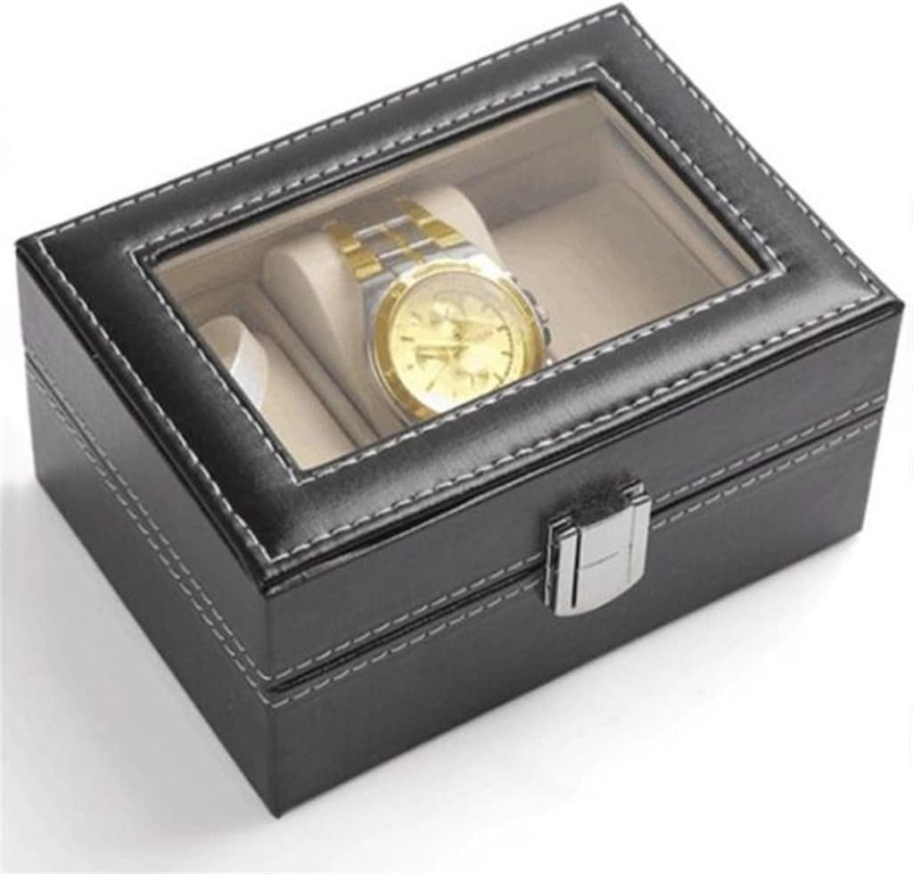 CURREN Original Brand Black PU Leather Display Collection Storage 3 Grids Watch Organizer Box