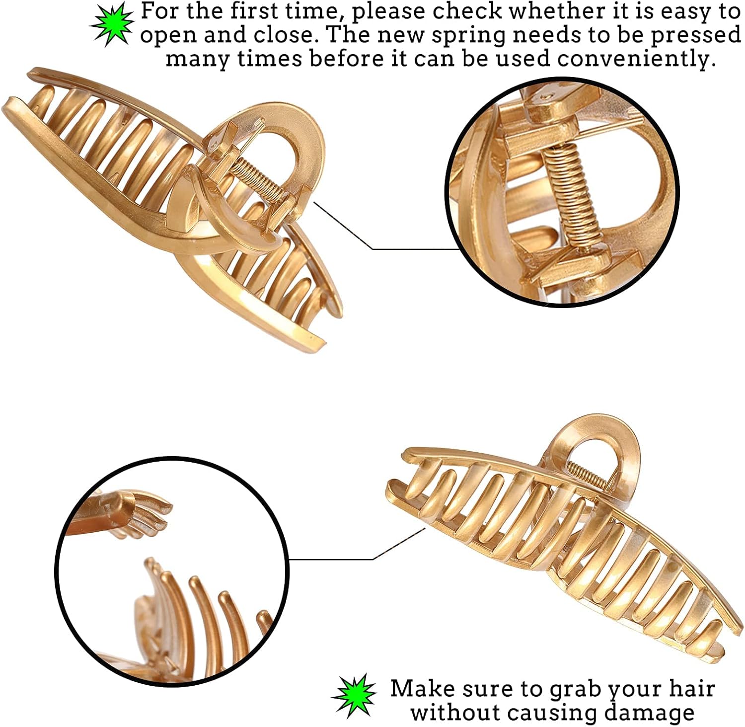 Hair Clip Catch Hairclips Gold Metal