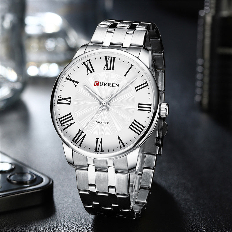 CURREN Original Brand Stainless Steel Band Wrist Watch For Couples With Brand (Box & Bag)