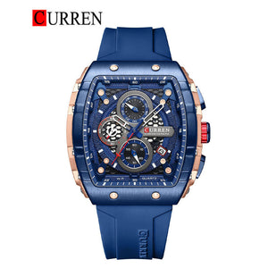 CURREN Original Brand Rubber Straps Wrist Watch For Men With Brand (Box & Bag)-8442