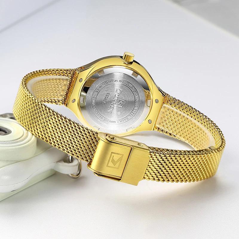 CURREN Original Brand Mesh Band Wrist Watch For Women With Brand (Box & Bag)-9028