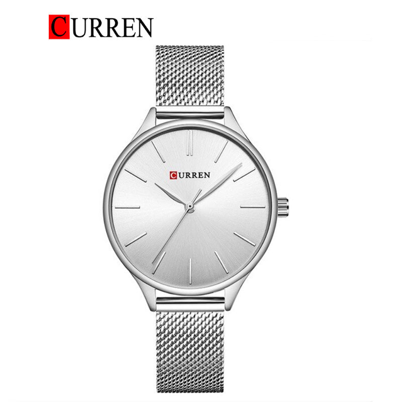 CURREN Original Brand Mesh Band Wrist Watch For Women With Brand (Box & Bag)-9024