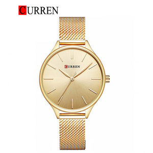 CURREN Original Brand Mesh Band Wrist Watch For Women With Brand (Box & Bag)-9024