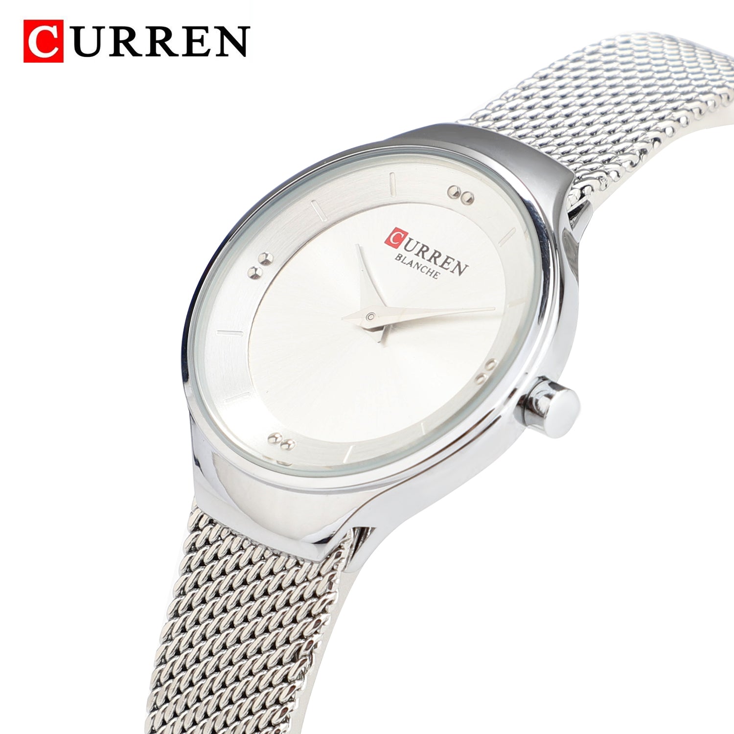 CURREN Original Brand Mesh Band Wrist Watch For Women With Brand (Box & Bag)-9028