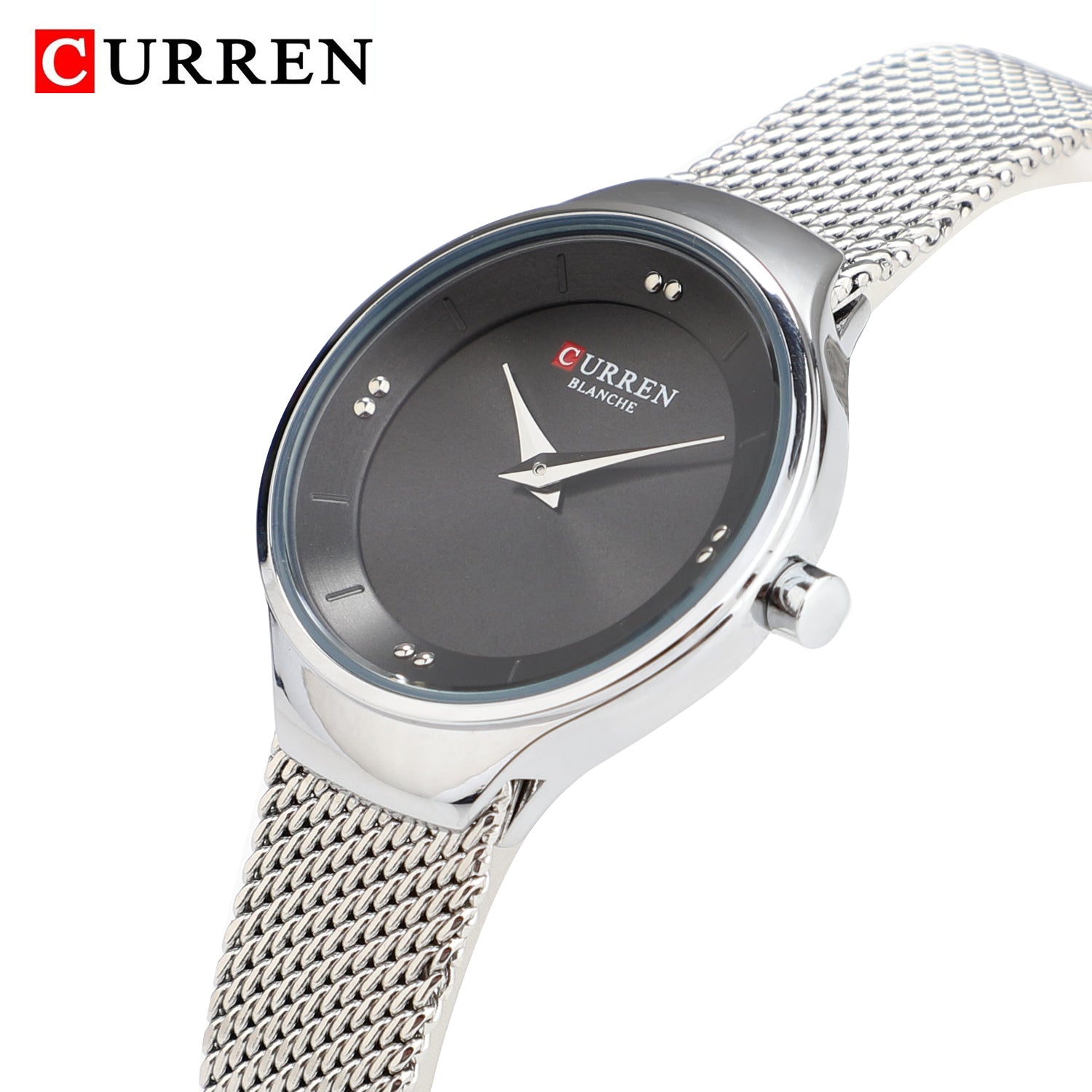 CURREN Original Brand Mesh Band Wrist Watch For Women With Brand (Box & Bag)-9028