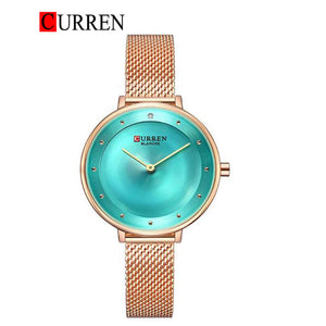 CURREN Original Brand Mesh Band Wrist Watch For Women With Brand (Box & Bag)-9029