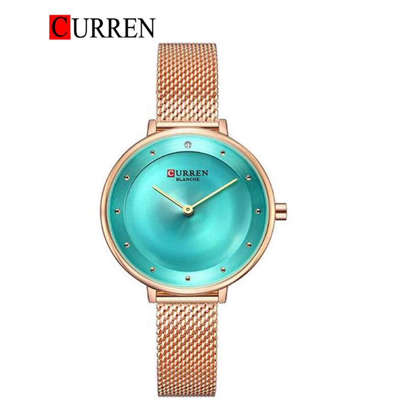 CURREN Original Brand Mesh Band Wrist Watch For Women With Brand (Box & Bag)-9029