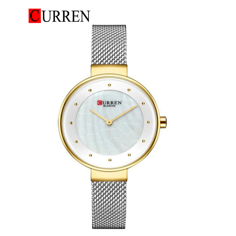 CURREN Original Brand Mesh Band Wrist Watch For Women With Brand (Box & Bag)-9032