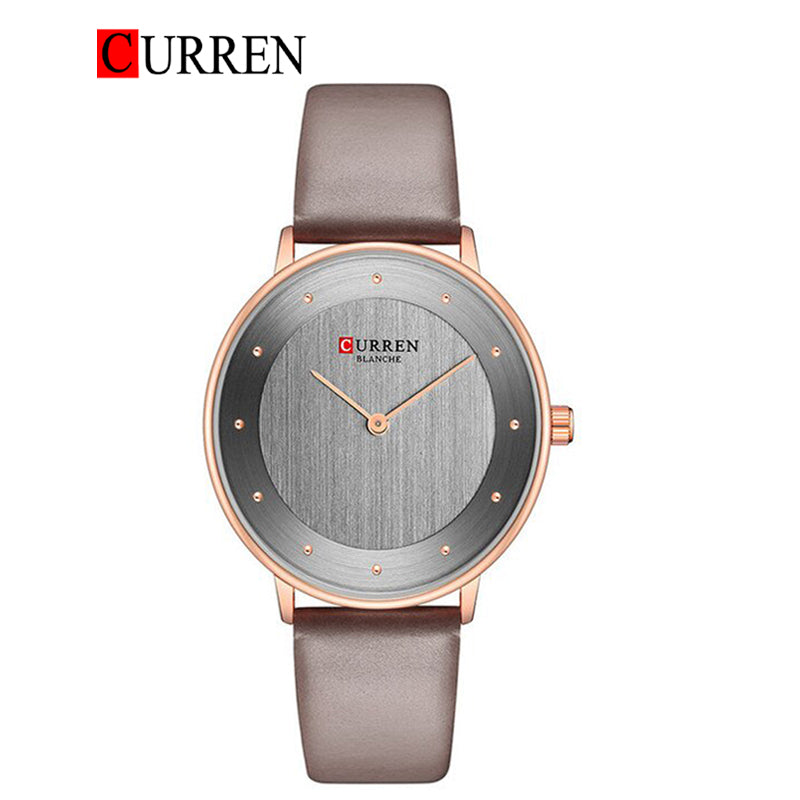 CURREN Original Brand Leather Strap Wrist Watches For Women With Brand (Box & Bag)-9033