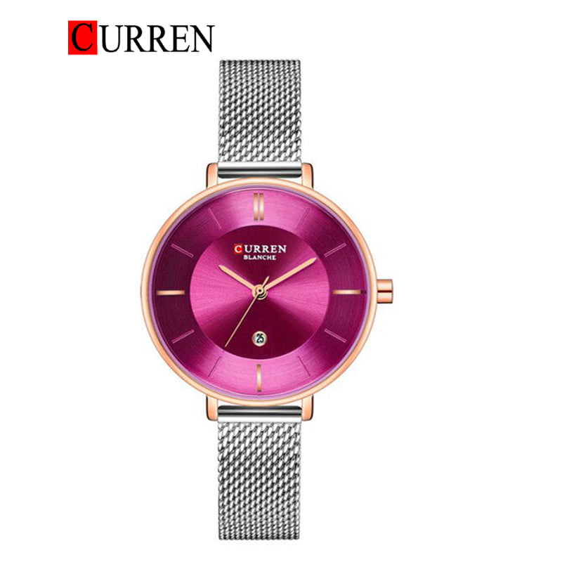 CURREN Original Brand Mesh Band Wrist Watch For Women With Brand (Box & Bag)-9037