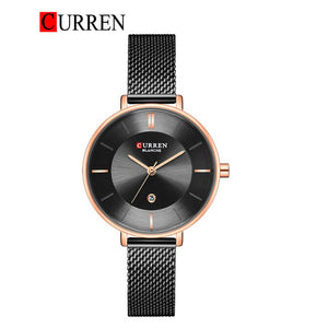 CURREN Original Brand Mesh Band Wrist Watch For Women With Brand (Box & Bag)-9037