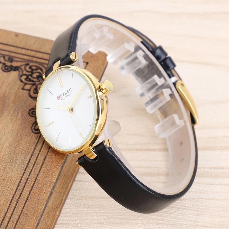 CURREN Original Brand Leather Straps Wrist Watch For Women With Brand (Box & Bag)-9038