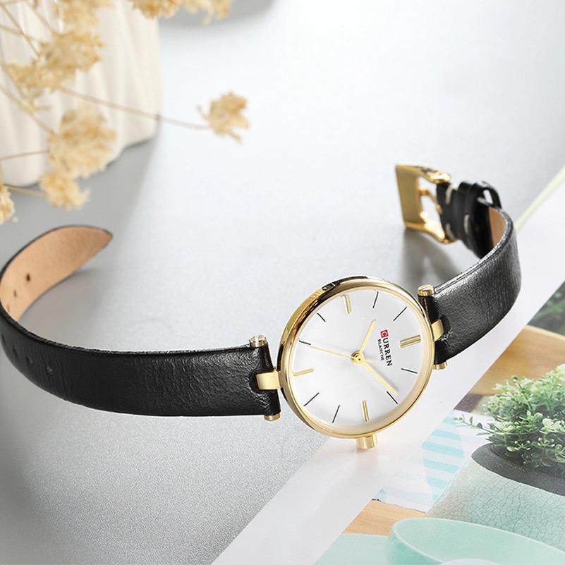 CURREN Original Brand Leather Straps Wrist Watch For Women With Brand (Box & Bag)-9038