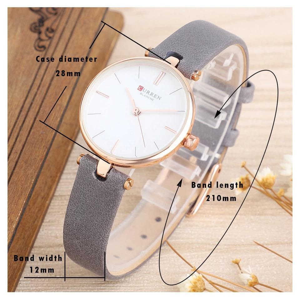 CURREN Original Brand Leather Straps Wrist Watch For Women With Brand (Box & Bag)-9038