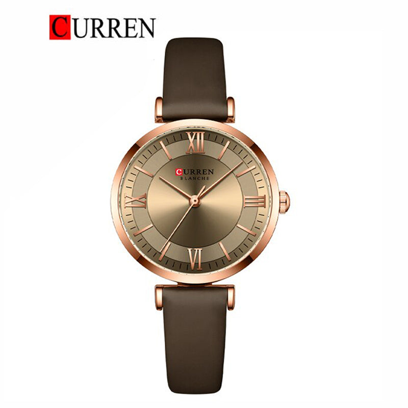 CURREN Original Brand Leather Straps Wrist Watch For Women With Brand (Box & Bag)-9079