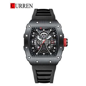 CURREN Original Brand Rubber Straps Wrist Watch For Men With Brand (Box & Bag)-8438