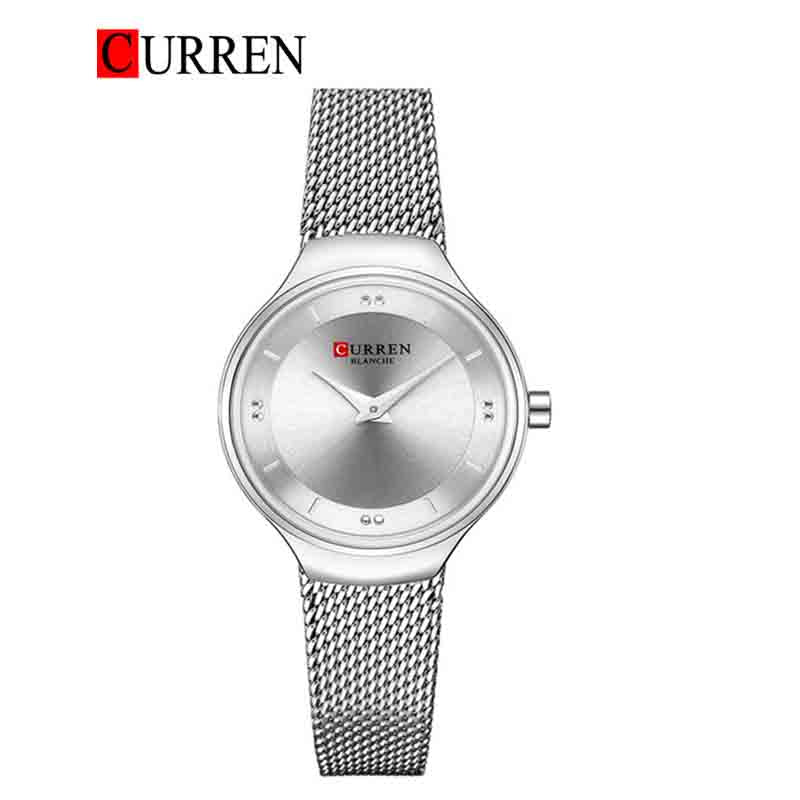 CURREN Original Brand Mesh Band Wrist Watch For Women With Brand (Box & Bag)-9028