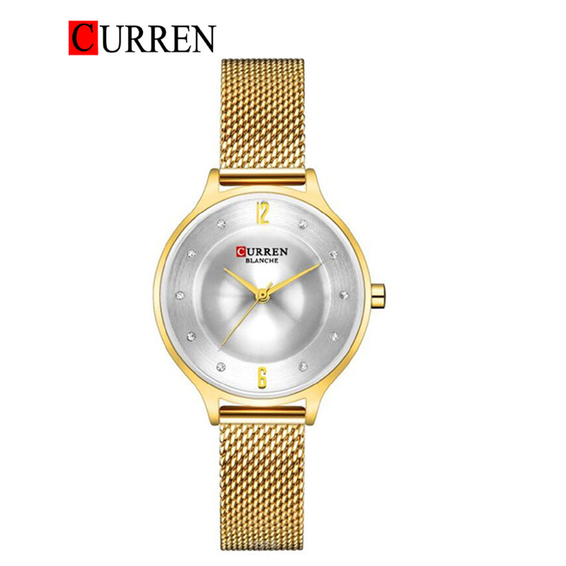 CURREN Original Brand Mesh Band Wrist Watch For Women With Brand (Box & Bag)-9036