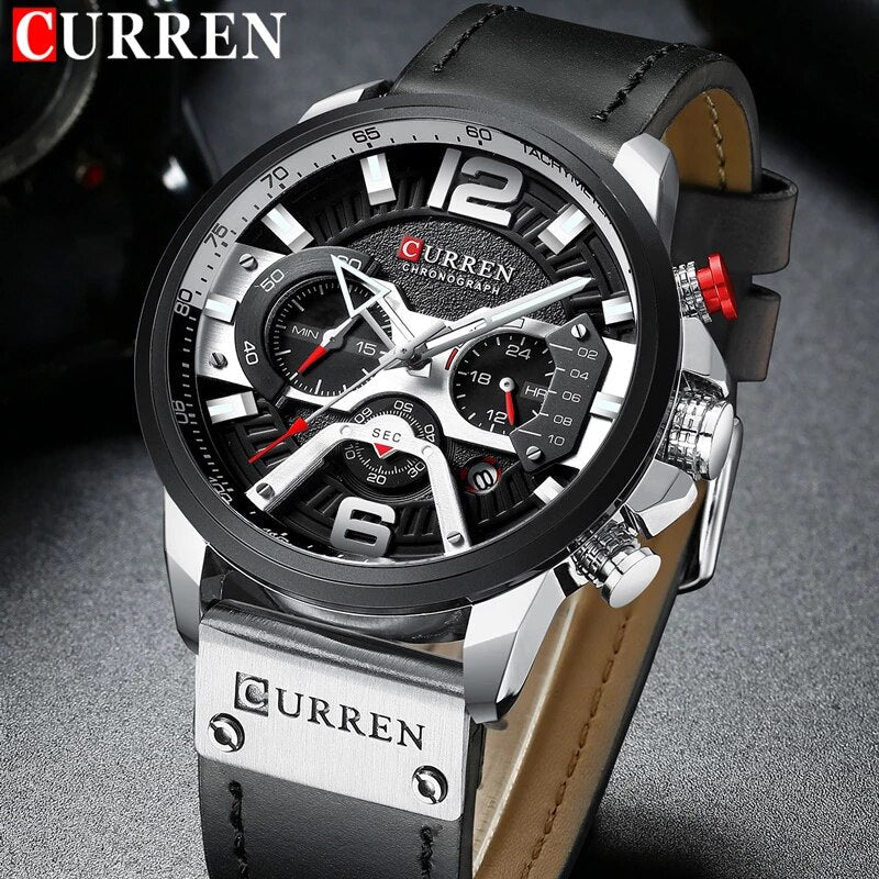 CURREN Original Brand Leather Straps Wrist Watch For Men With Brand (Box & Bag)-8329