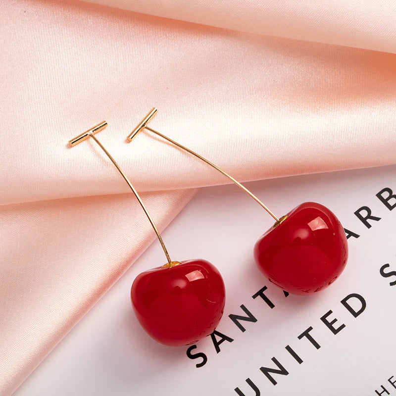 Cute Cherry Fruit Drop Dangle Earrings