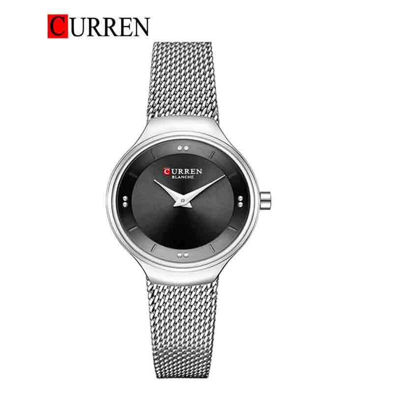 CURREN Original Brand Mesh Band Wrist Watch For Women With Brand (Box & Bag)-9028