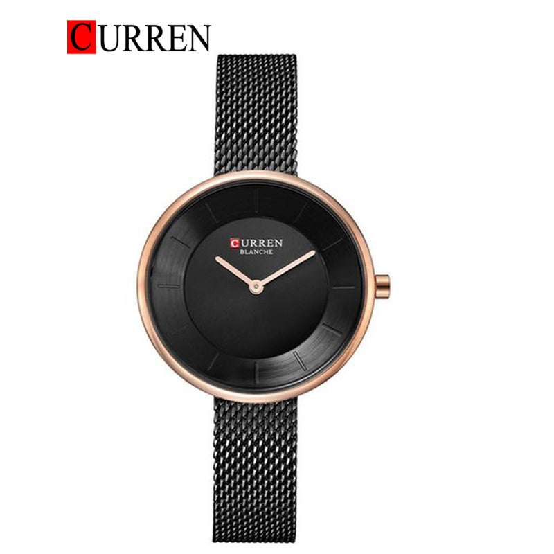 CURREN Original Brand Mesh Band Wrist Watch For Women With Brand (Box & Bag)-9030