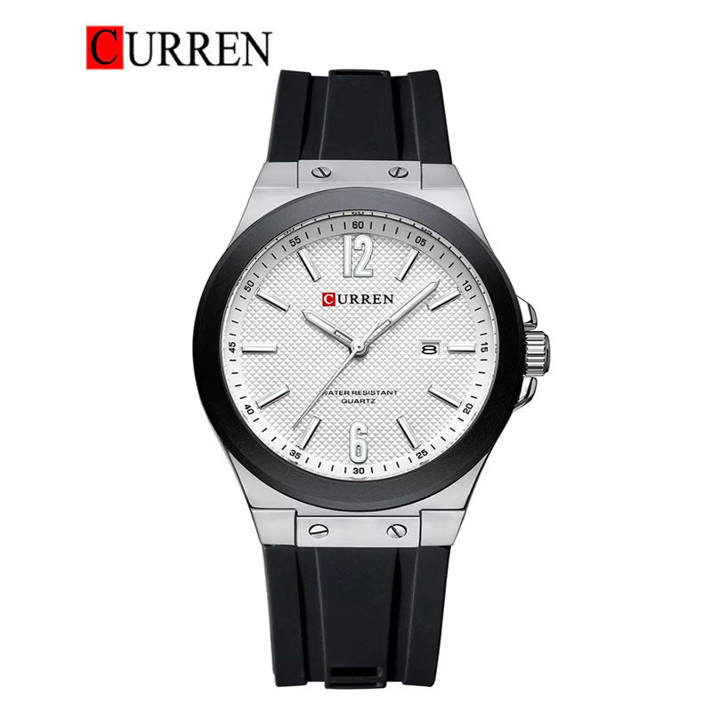 CURREN Original Brand Rubber Straps Wrist Watch For Men With Brand (Box & Bag)-8467