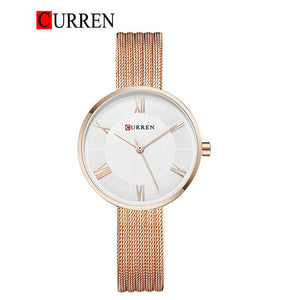 CURREN Original Brand Mesh Band Wrist Watch For Women With Brand (Box & Bag)-9020