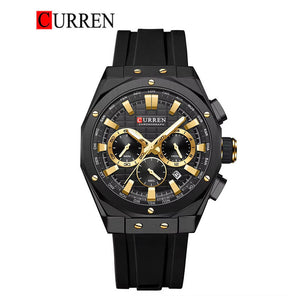 CURREN Original Brand Rubber Straps Wrist Watch For Men With Brand (Box & Bag)-8464