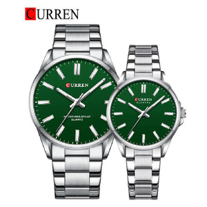 CURREN Original Brand Stainless Steel Band Wrist Watch For Couples With Brand (Box & Bag)