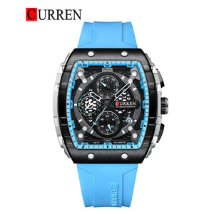 CURREN Original Brand Rubber Straps Wrist Watch For Men With Brand (Box & Bag)-8442