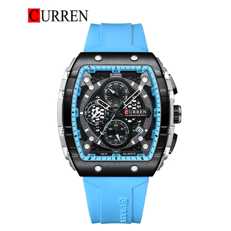 CURREN Original Brand Rubber Straps Wrist Watch For Men With Brand (Box & Bag)-8442