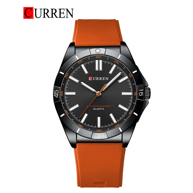 CURREN Original Brand Rubber Straps Wrist Watch For Men With Brand (Box & Bag)-8449