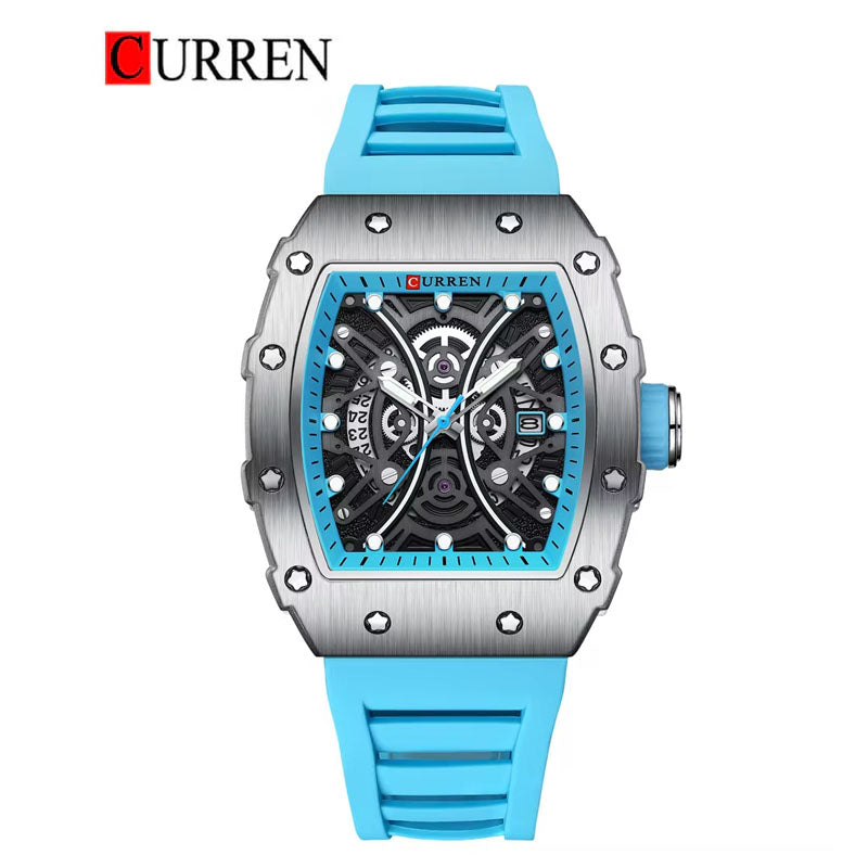 CURREN Original Brand Rubber Straps Wrist Watch For Men With Brand (Box & Bag)-8438