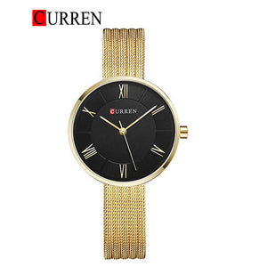 CURREN Original Brand Mesh Band Wrist Watch For Women With Brand (Box & Bag)-9020