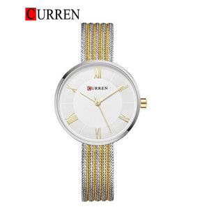 CURREN Original Brand Mesh Band Wrist Watch For Women With Brand (Box & Bag)-9020