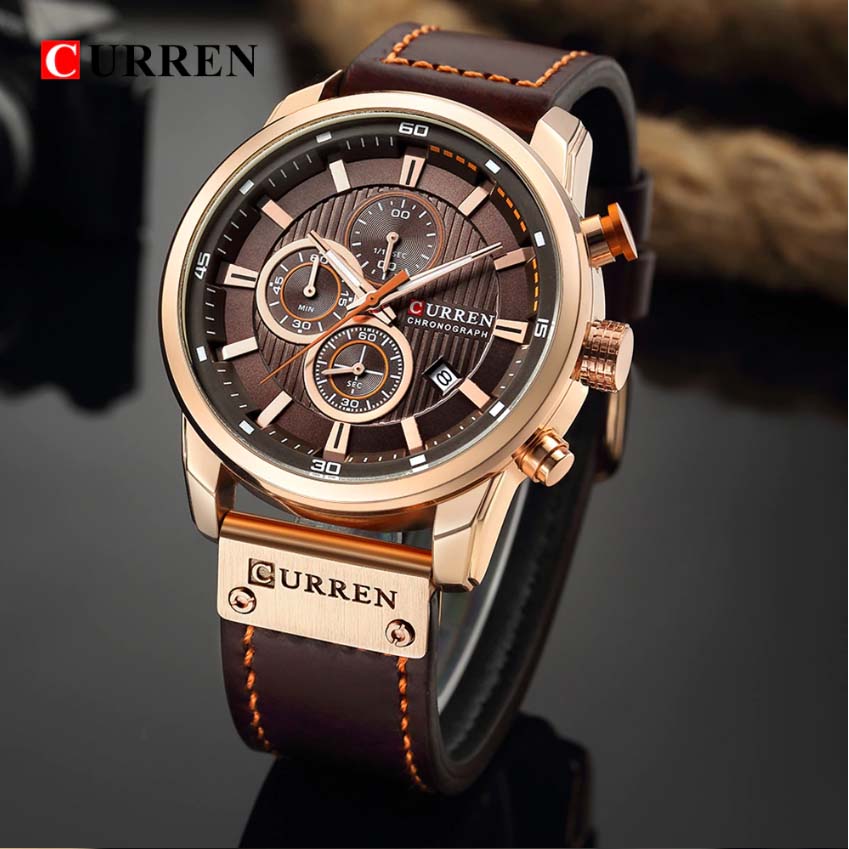 CURREN Original Brand Leather Straps Wrist Watch For Men With Brand (Box & Bag)-8291