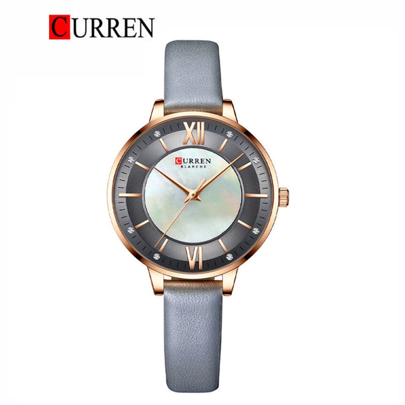 CURREN Original Brand Leather Straps Wrist Watch For Women With Brand (Box & Bag)-9080