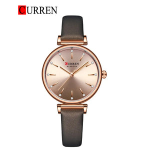 CURREN Original Brand Leather Strap Wrist Watches For Women With Brand (Box & Bag)-9081