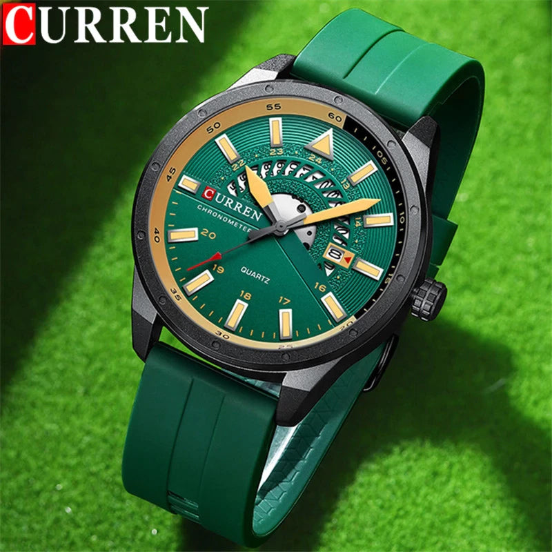 CURREN Original Brand Rubber Straps Wrist Watch For Men With Brand (Box & Bag)-8421