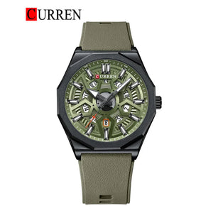 CURREN Original Brand Rubber Straps Wrist Watch For Men With Brand (Box & Bag)-8437