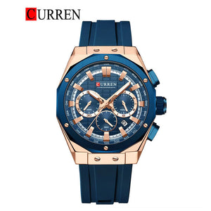 CURREN Original Brand Rubber Straps Wrist Watch For Men With Brand (Box & Bag)-8464