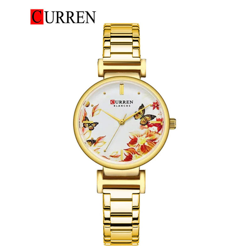 CURREN Original Brand Mesh Band Wrist Watch For Women With Brand (Box & Bag)-9053