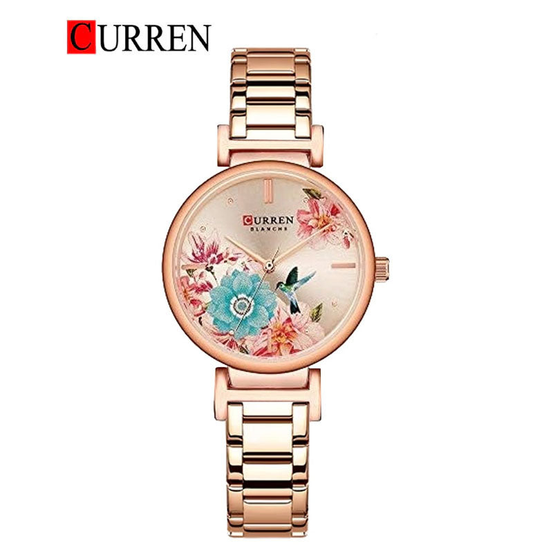 CURREN Original Brand Mesh Band Wrist Watch For Women With Brand (Box & Bag)-9053