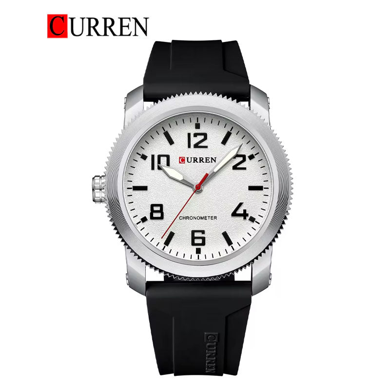 CURREN Original Brand Rubber Straps Wrist Watch For Men With Brand (Box & Bag)-8454